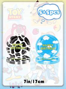 asmodee Crazy Animal Toy Wonders Theme Party Set Of Tableware, With Multiple Options Available. Includes Paper Plates, Paper Cups, Paper Towels, Tablecloth, And Triangular Flags. Perfect For Birthday Party Decoration. - Multicolor - View 18