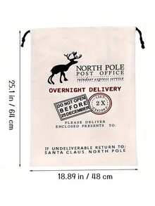 1pc Large Personalized Santa Sack, Christmas Gift Bags, Big Santa Bags, Bulk Christmas Sacks For Presents With Drawstring Size, Christmas Decorations Winter Room Decor Christmas Decoration - Multicolor - View 3