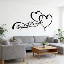 1 pieza Letrero colgante personalizable con apellido de pareja, decoración de bienvenida colgante con corazón infinito personalizado para el porche, adecuado para decoración del hogar, decoración del jardín, regalo de inauguración de casa, regalo de cumpleaños, regalo de Navidad, regalo de temporada de bodas, regalo de aniversario - Multicolor - Ver 7