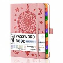 Hard Cover Password Organizer Notebook With Letter Tabs, 6.1x4.72 Inch B6 Size Website Login Username And Password Record Book For Home And Elderly Security Organization - B6 - View 5