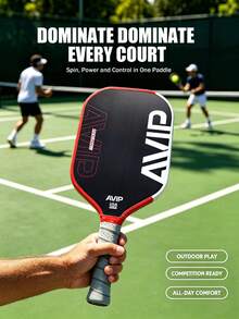 1PC AVIP Pickleball Paddle, Made Of T700 Carbon Fiber Matte Material, Enhanced Ball Control, Improved Accuracy, Thicker Sweet Spot, Longer Shape, Comfortable Grip, Suitable For Professional Competition - A - View 5