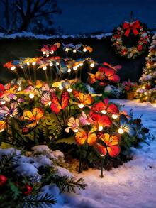 1pc Solar Powered Garden Decorative Light - Solar Firefly String Lights With Butterfly Lights - Waterproof IP65 - Outdoor Yard Path Decoration Light, Autumn Decor, Mother's Day Gift For Women, Halloween Decoration, Home Decor - Butterfly Firefly - View 9