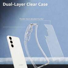 2pcs Transparent Four-Corner Airbag Shockproof Anti-Drop Phone Protective Case, TPU Gel Rubber Ultra-Thin Durable Soft Skin Protector With Precise Cutouts, Compatible With Samsung S23/S24/S25/S26 Ultra Plus FE Phone Protection Set - Clear - View 10