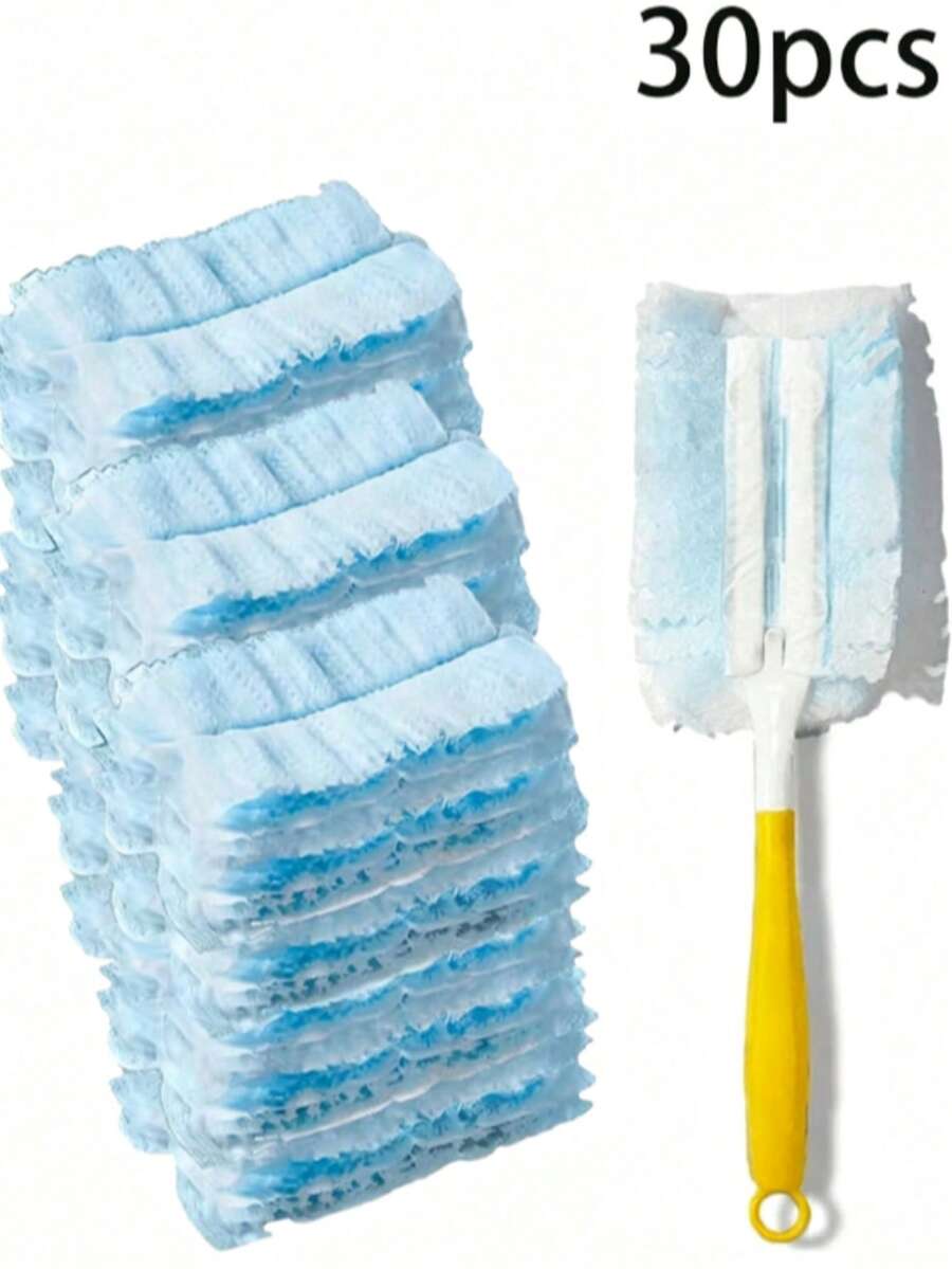30pcs Disposable Dust Duster Refill Heads, Electrostatic Dusting Brush Replacement Parts, Home Dusting Brush Replacement, Disposable Alternative For Feather Dusters And Microfiber Dusters, Cleaning Supplies, Household Cleaning Products, Dust Duster