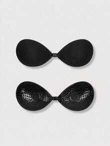 2pcs Self-Adhesive Silicone Invisible Breast Pads, Strapless Backless Push-Up Bra Cups, Suitable For Wedding, Cold Shoulder Dress, Bridesmaid Party - Multicolor - View 10