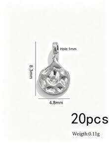 20/40pcs Hammered Stainless Steel Charms For Jewelry Making, Textured Pendants For DIY Necklace Earring Making Supplies - Pendants - View 22