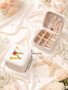 Kotak Penyimpanan Perhiasan Portabel Kecil dari Kulit PU untuk Anting-anting, Kalung, Cincin, dan Gelang Wanita - Kotak Perhiasan Bunga yang Elegan - View 34