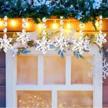 Christmas Clear Acrylic Pendant Snowflake Icicle Water Drop Decoration For Xmas Tree Winter Party Acrylic Ice Pendants - Multicolor - View 2