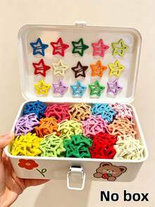 10pcs/30pcs/50pcs Dopamine Colorful Star Hair Clips, Cute Girls Bangs Clips, Small Hair Clips, Five-Pointed Star BB Clips, Hair Accessories For Daily Commute - Multicolor - View 1