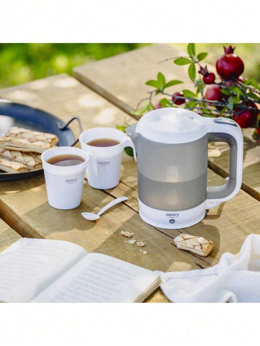 CAMRY Plastic Electric Kettle, Cordless Water Kettle, Compact Kettle - Boil-Dry Protection, Auto Shut-Off, Water Level Indicator - EU E Type Plug(220-240V) - View 1