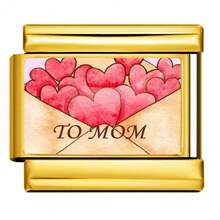 1PC Gold Tone Stainless Steel Italian Charms, Cartoon Pet Print Charms (Cat/Dog/Rabbit/Fox), Cute Animal Photo Print DIY Jewelry Supplies - Slogan Letter Module - View 23