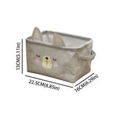 Cute Cartoon Animal Storage Basket, Desktop Organizer Box, Desk Stationery And Bookshelf Storage Box, Wardrobe Miscellaneous Storage Box, Underwear Divider Storage Box, Storage Box, Foldable Miscellaneous Storage Box, Built-In Waterproof Coating, Cartoon Desktop Frame Miscellaneous Cosmetics Storage Box, Stationery Storage Basket, Cute 4 Colors With Ears Desktop Box - Multicolor - View 10