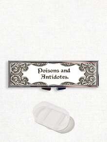 "Poisons And Antidotes" Printed Pill Box, Vintage European Style Pill Storage Box, Pill Dispenser Box, Portable Pill Dispenser, Precise 1-2 Pill Dispenser, Convenient Medication Storage Box, Easy-To-Use Design, Plastic Material, Portable Travel Pill Box, Dispenser Box, Large Capacity Medication Box, Back To School Season, Back To School Gift, Mother's Day Gift, Halloween Gift, Suitable For Travel, Outings, Vacations, Shopping, Commuting, Teacher's Day - Multicolor - View 14