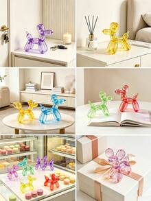 20/10pcs Colorful Balloon Dog Figurines, Desktop Decor, Mini Crystal Texture, Suitable For Living Room, Entryway, Coffee Shop, Halloween Tabletop, Holiday, Micro Landscape Decoration, Birthday Gift Bags, Party Fillers And Various DIY Craft Accessories - Multicolor - View 8