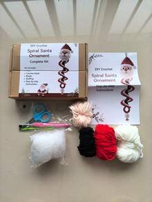 1 Set DIY Christmas Spiral Crochet Ornament Kit, Handmade Santa Claus Snowman Christmas Tree Hanging Decorations, Crochet Doll Set Suitable For Beginners, Holiday Handmade Gift - Christmas Style - View 13