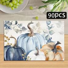 1/4/6pcs Autumn Series Assorted Colors Pumpkin Pattern Printed Placemats, Heat Resistant Table Mats For Home Kitchen/Dining Table Protection, Party Decor - Multicolor - View 16