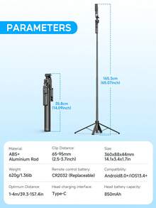 AXNEN C17 AI Face Tracking Selfie Stick Tripod, Stable Balanced Phone Holder, Supports Auto Tracking, Handheld/Desktop Use, Suitable For Selfie, Vlog, Live Streaming And Video Recording - one-size - View 11