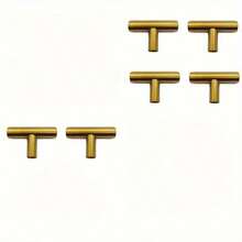 6/12/24pcs Gold T-Shaped Drawer Pulls, Metal Drawer Handles, Suitable For Vanity, Cabinet, Door - Modern Home Decor Hardware, Suitable For Kitchen And Bathroom - Gold - View 3