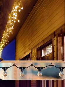 String Light Hooks Set, Black Rust‑Resistant Screw Hooks With Safety Buckle, Wall Anchors & Screws Included, Easy Install For Outdoor Patio Christmas String Lights, Plants & Wind Chimes - Black - View 5