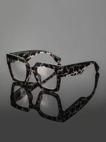 1 Pair Men's Thick Frame Large Square Non-Prescription Glasses, Personalized Bold Minimalist Steady Fashion Eyewear, Suitable For Street Style, Daily Commute, And Gathering With Friends - Clear - View 13