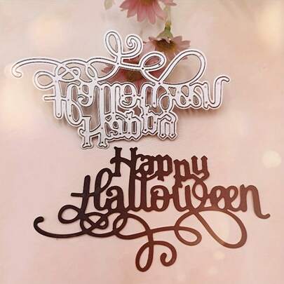 1pc Happy Halloween Letter Metal Cutting Die, Suitable For Card Making, Scrapbooking, DIY Photo Album And Paper Crafts! DIY Envelope Making Template