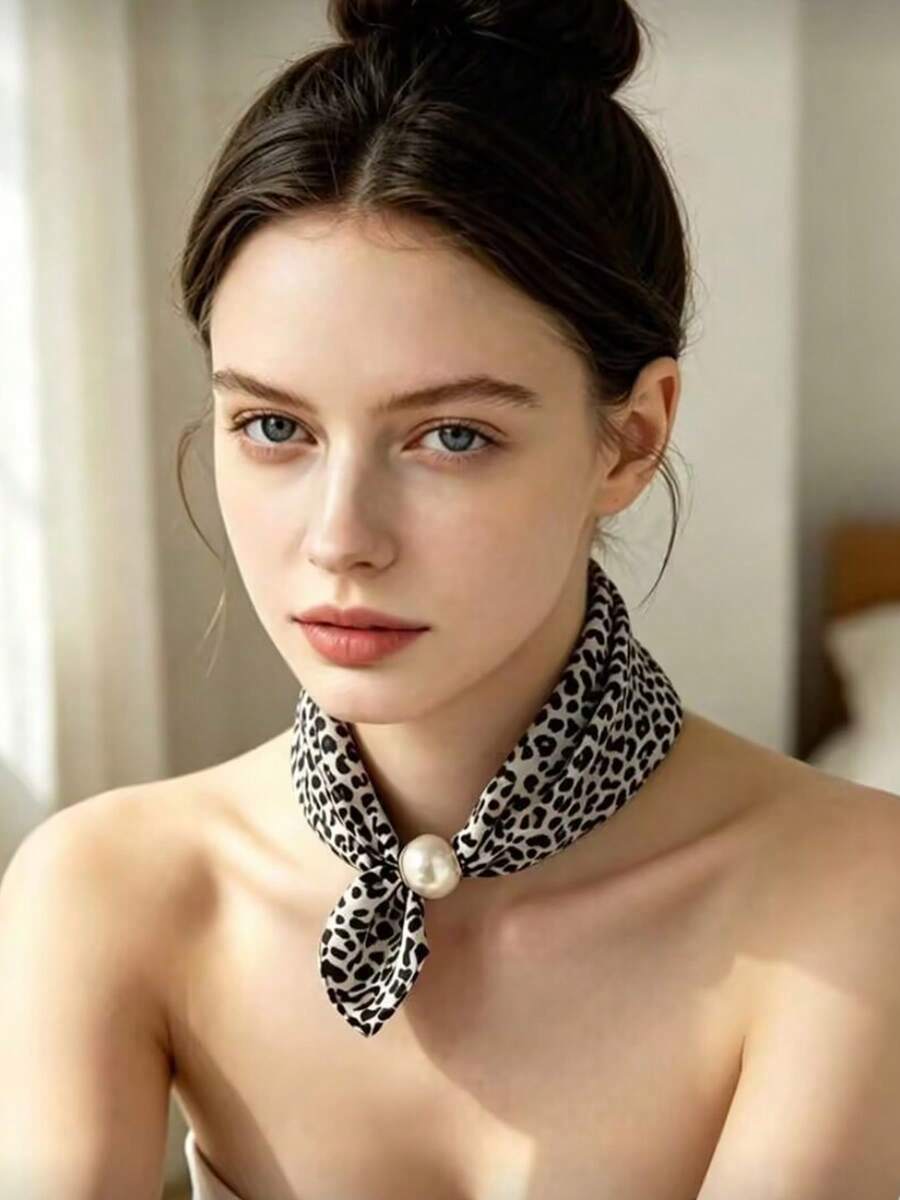 1pc Luxury Pearl Magnetic Necklace, Minimalist Fashion Choker Scarf, Elegant Daily Office Accessory, Versatile Multi-Functional Jewelry - Multicolor-2 - View 1