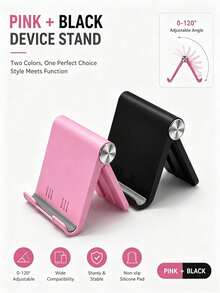 Pink / Blue Available, Foldable Portable Desktop Phone & Tablet Stand, Compact Lightweight Holder, Suitable For Restaurant, Bedroom, Bathroom And Outdoor Use - Multicolor - View 9