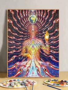DIY Surreal Cosmic Entity Earth (Frameless 8x12 / 16x20 Inches) Paint By Numbers Kit (Acrylic) Arts & Crafts For Adult Beginners, Home Wall Decor, And Creative Holiday Gift Ideas For Living Room - Sets - View 1