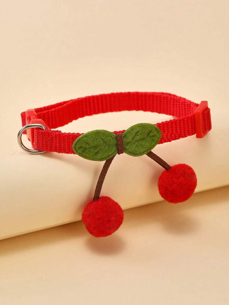 1pc Cherry Decor Pet Collar 1pc Cherry Decor Pet Collar 1pc Cherry Decor Pet Collar - Multicolor - View 1