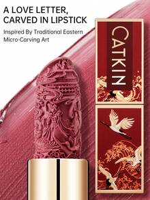 CATKIN Rouge Matte Engraved唇膏，防水持久缎面柔滑，CP167石榴粉色 - CP167 - 查看 7