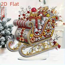 1pc DIY Acrylic Christmas Sleigh Gift Print, Desktop Decor, Handmade Mosaic Sticker, Suitable For Bedroom, Living Room, Study Room Decoration - A - View 4