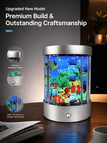 LED Simulated Fish Light Aquarium Lamp, Ocean Simulated Fish Tank Decoration, Frutiger Aero Style Dynamic Fish Light, Sensory Ocean Scene Decoration With Dynamic Fish, Bedroom, Living Room, Office Desktop Aquarium Display Light, USB/Battery Powered - Multicolor - View 3