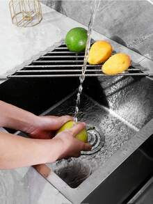 Foldable Stainless Steel Triangle Coil Drying Rack, Suitable For Small Sink Corners, Multi-Functional Kitchen Drain Rack, Rust-Proof Storage Rack, Tripod-Style Shelf, Space-Saving (Black/Grey) - One Size Fits All - View 2