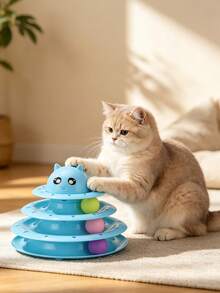1pc Cat Scratch-And-Play Toy, Cat Toy, Self-Entertaining Cat Spinner Ball, Teething And Chewing Toy, 3-Layer And 4-Layer Toys For Kittens And Young Cats, Cat Teaser, Interactive Cat Training To - Multicolor - View 1