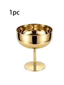 6/4/1pc Stainless Steel Ice Cream Cup, Creative Gold High-Foot Ice Cream Cup, Stackable, Easy To Store And Clean, Suitable For Home, Restaurant, Pudding, Party, Dessert Tableware - Multicolor - View 11