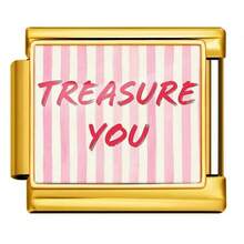 1PC Gold Tone Stainless Steel Italian Charms, Cartoon Pet Print Charms (Cat/Dog/Rabbit/Fox), Cute Animal Photo Print DIY Jewelry Supplies - Slogan Letter Module - View 26