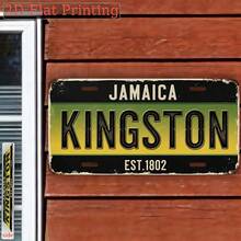 2D Flat Printed, 1pc, Vintage Plaque, Decorative Sign And Ornament, Jamaica Vintage City Sign, For Decoration Only, Industrial Style Sign, Housewarming Gift, Gift For City Lovers (Random Style) - A - View 7