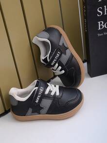 Vintage Black Athletic Shoes With Hook And Loop Closure, Easy To Put On And Take Off, Non-Slip, Durable, Lightweight And Wear-Resistant - Black - View 4