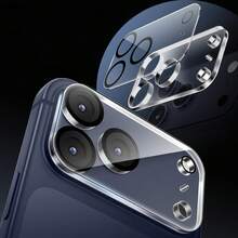 1件適用於Apple 18 Pro Max、18 Pro / 18 Fold 全透明3D鏡頭膜，Apple 18 Fold 一體式鏡頭高畫質保護膜，手機相機鋼化玻璃保護膜，保護貼 - 無色 - 查看 3