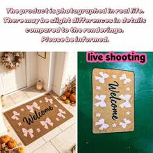 1pc Welcome Bowknot Entrance Doormat, Entryway Foot Mat, Home Hallway Doorway Rug, Home Decor, Door Mat, Small Carpet, Welcome Mat, Rug, Floor Mat, Outdoor Doormat, Kitchen Rug, Home Decor - Multicolor - View 3