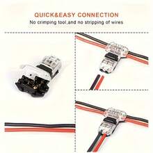 10pcs T2 Snap-In Wire Cable Connectors, No-Strip Quick Terminal Connectors, Automatic Plug Electrical Accessories - Multicolor - View 6