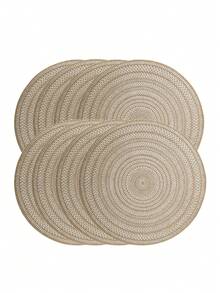 Φ38cm Round White Printed Linen Placemat - Multicolor - View 8