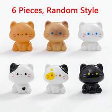 6pcs Creative Cute Mini Cat Car Dashboard Desktop Ornament DIY Car Interior Office Desk Computer Screen Decoration Accessory - Mini Kitten - View 9