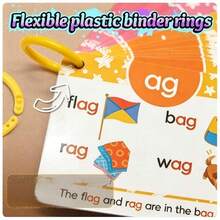 somoving 130 CVC Phonics Flash Cards, Suitable For Kindergarten And Preschool Children, Designed For Educational Purposes And Assisting Learning Common Words - Multicolor - View 5