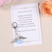 8pcs Unique Angel Keychain Set, "Forever With Us" Memorial Theme Pocket Hug Card, Pocket Hug Gift Bag. Suitable For Birthday Gift, Memorial Gift, Friendship Gift, Christmas Gift, Thanksgiving Gift, Etc. - Multicolor - View 8