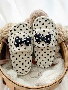1 Pair Cute Slippers Suitable For Autumn/Winter Home And Outdoor Casual Wear - White - View 2