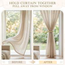 1/2/4pcs Jute Rope Curtain Tiebacks, Handwoven Knotted Style Adjustable Open Ring Curtain Tiebacks, Suitable For Pastoral Country Style Curtain Decor, Saudi Arabia National Day Event, Home Decoration, National Day Gift, Event, Philosophy, Winter, Graduation Ceremony, Ramadan, Premium, Oddities, Autumn, Color, Kitchen Decor - Multicolor - View 3