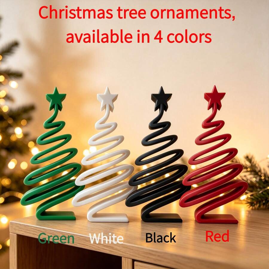 1pc 3D Printed Minimalist Christmas Tree Ornament | Modern Geometric Desktop Decor - Living Room, Entryway, Hallway, Dining Table Holiday Atmosphere Decoration / Versatile Home Style / Creative Christmas Gift - Ornaments - View 1