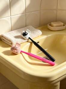 Kitten Toothbrush Holder Set, Kitten-Themed Designs Paired With Premium Toothbrush Holders. Compact, Lightweight, And Easy To Carry, Suitable For Dormitories, Schools - Multicolor - View 2
