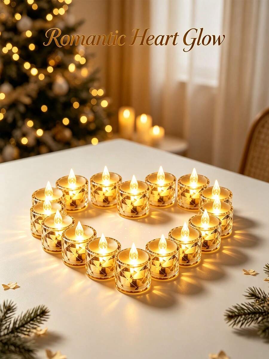 LED Electronic Candle Light Ins Rose Tea Wax Transparent Crystal Night Light Proposal Atmosphere Lamp - Candle - View 1